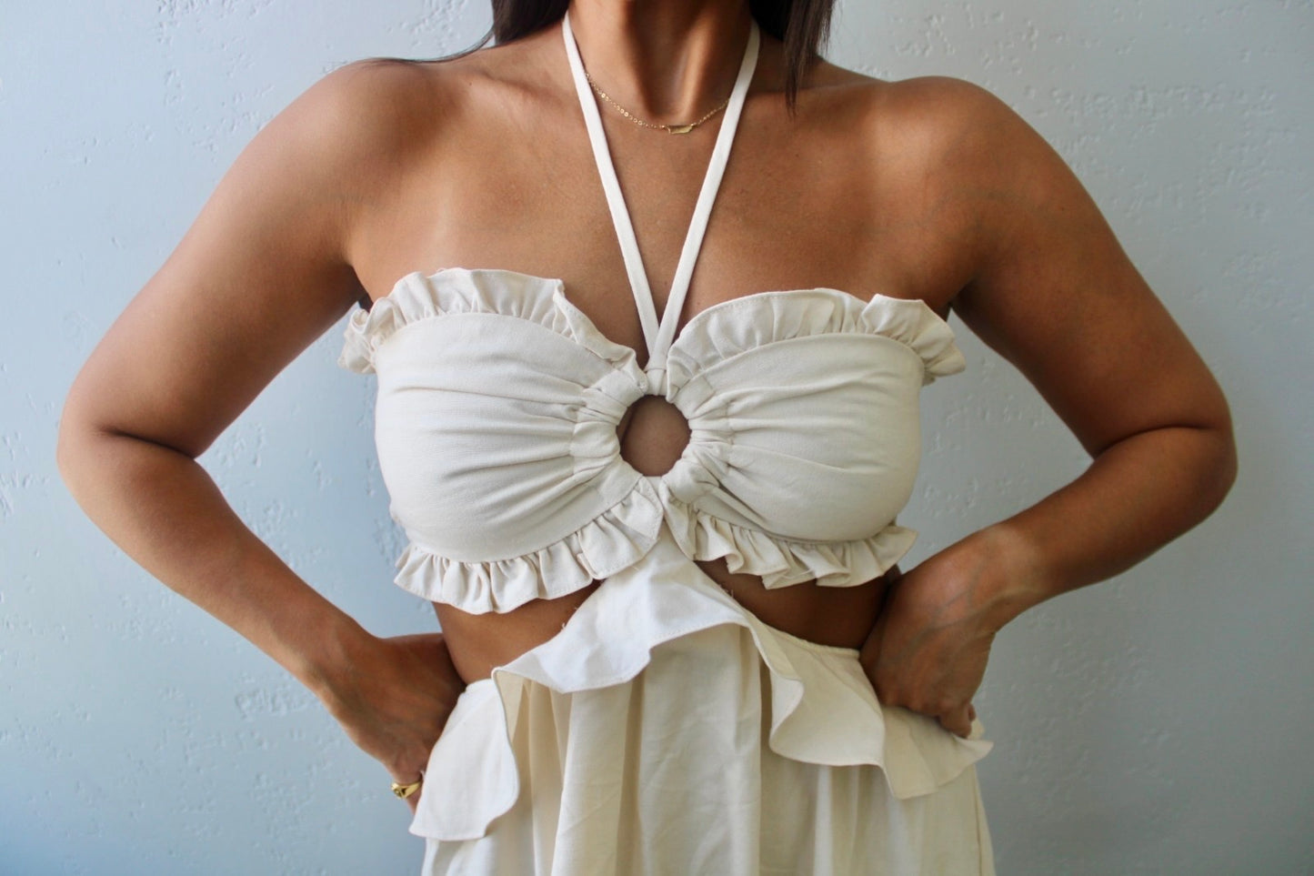 Ruffled Maxi Halter Dress