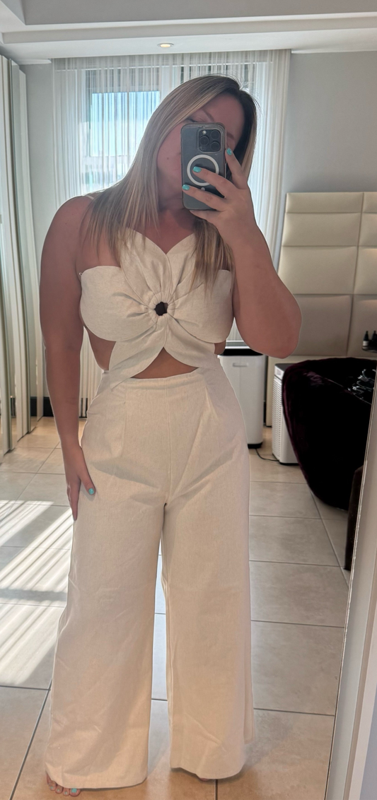 Floral Linen Jumpsuit