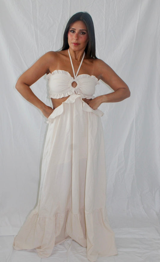 Ruffled Maxi Halter Dress