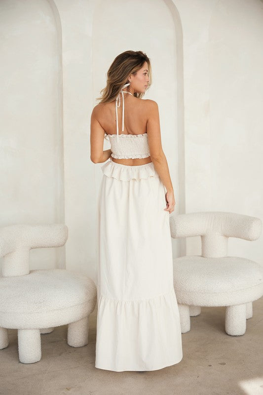 Ruffled Maxi Halter Dress