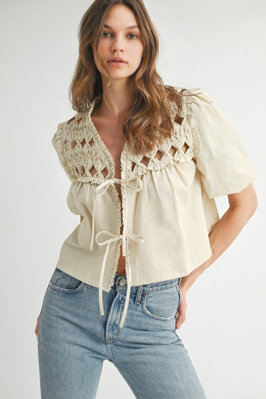 Crochet Tie-front Top